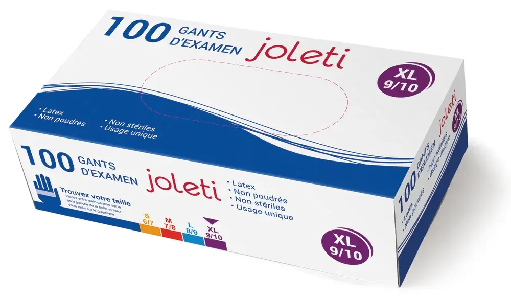 Gants d'examen en latex non poudrés