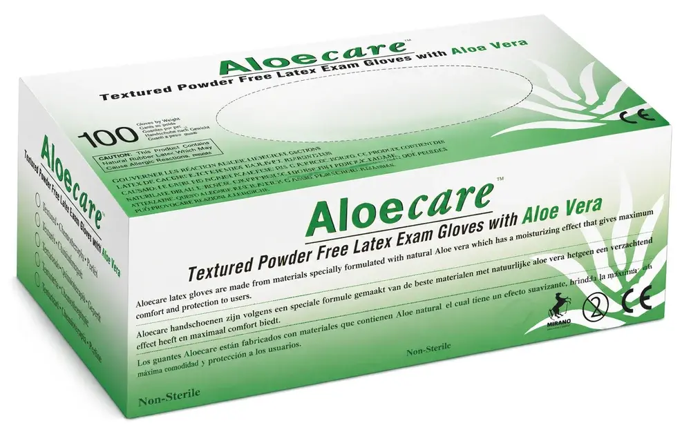 Gant d'examen en latex avec Aloe Vera