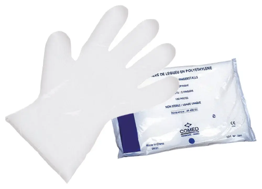 Gants d'examen en polyéthylène non stériles mixtes