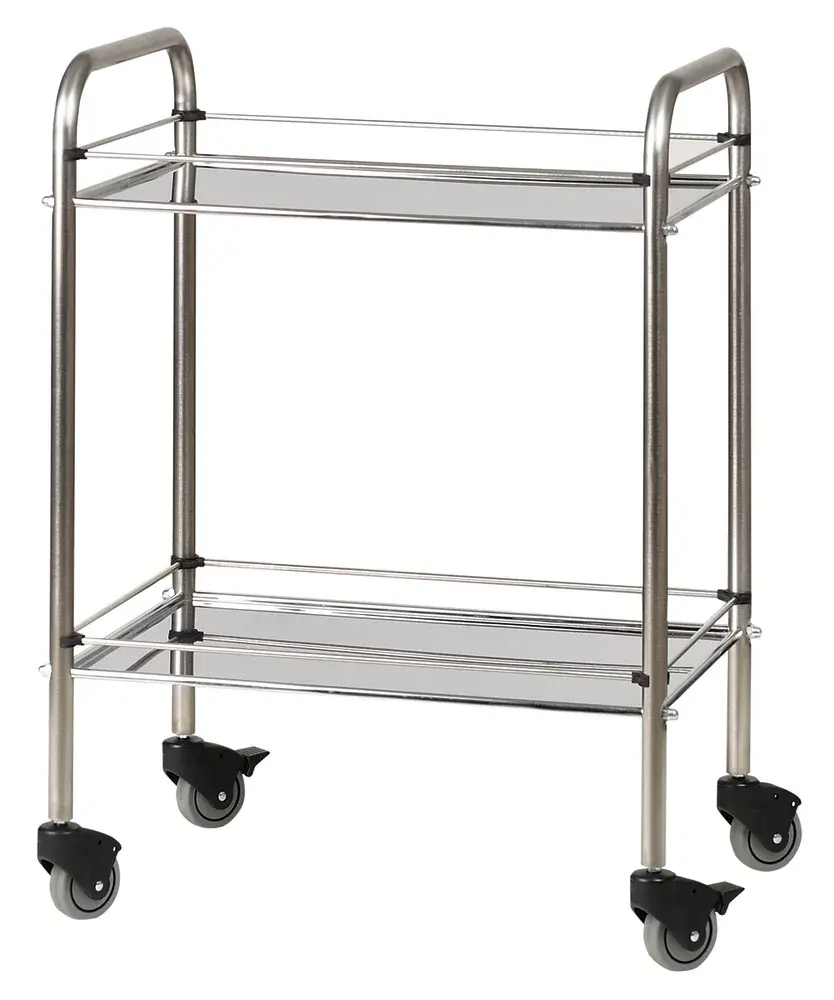 Guéridon médical 2 plateaux inox