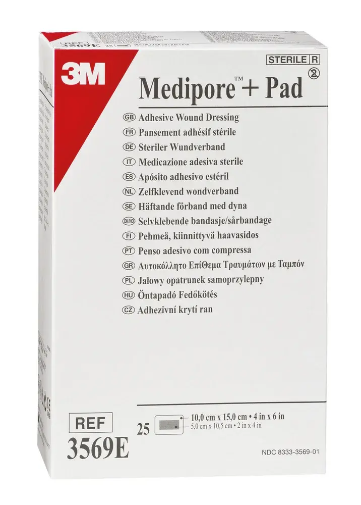 Pansement stérile adhésif avec compresse non adhérente 3M Medipore + Pad