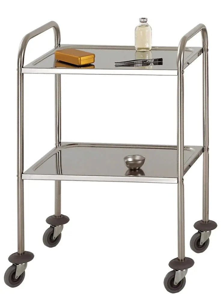 Guéridon médical 2 plateaux emboutis