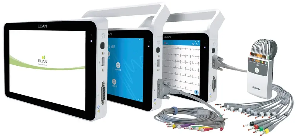 ECG ISE sur tablette tactile avec poignée