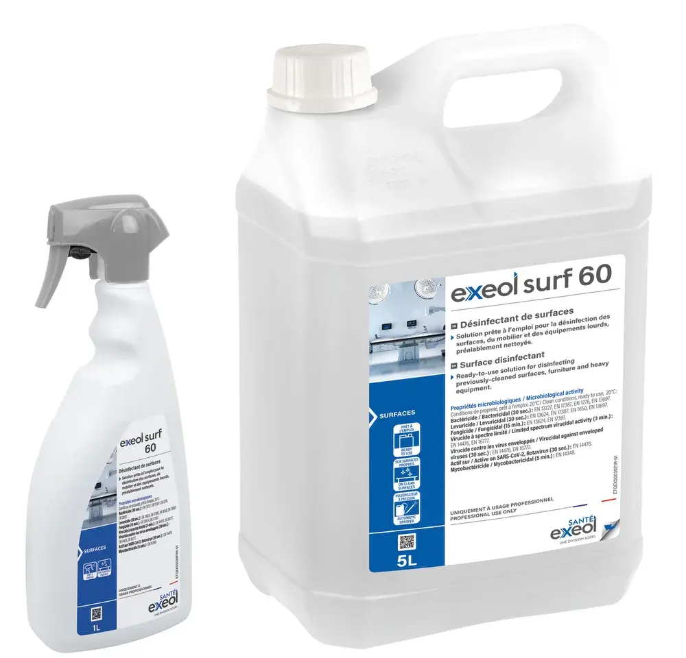 Désinfectant de surfaces Exeol Surf 60