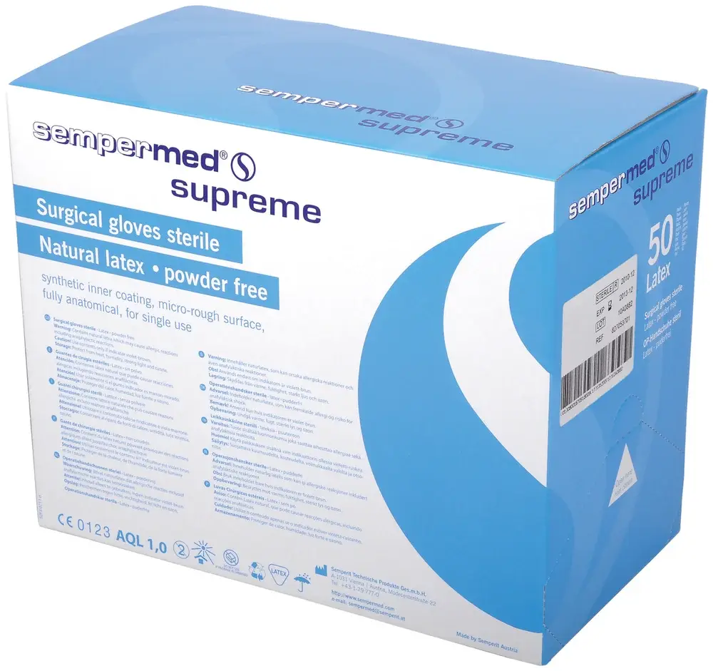 Gants d'examen de chirurgie Sempermed Supreme stériles