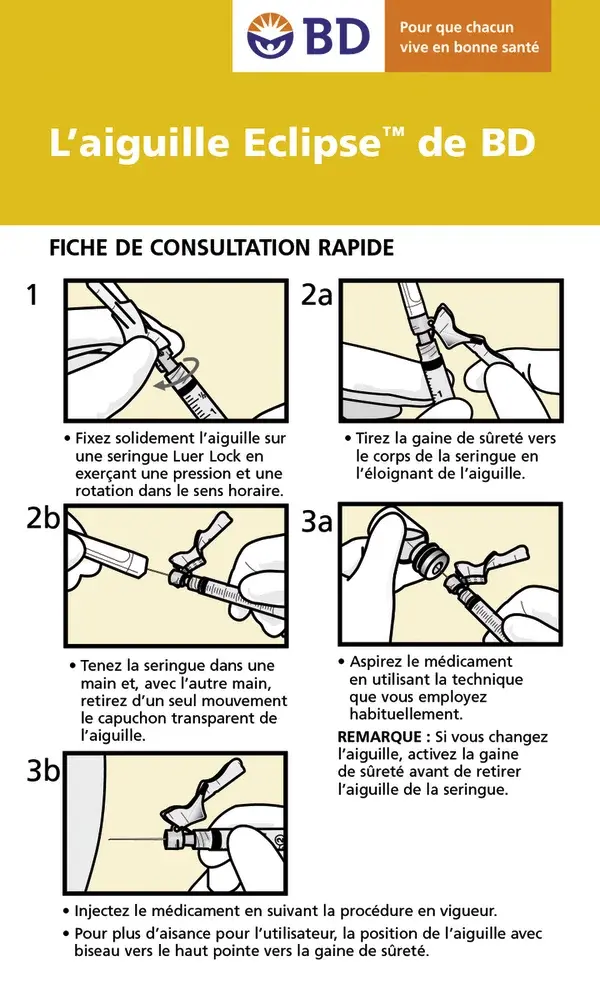 Aiguille médicale de sécurité Eclipse
