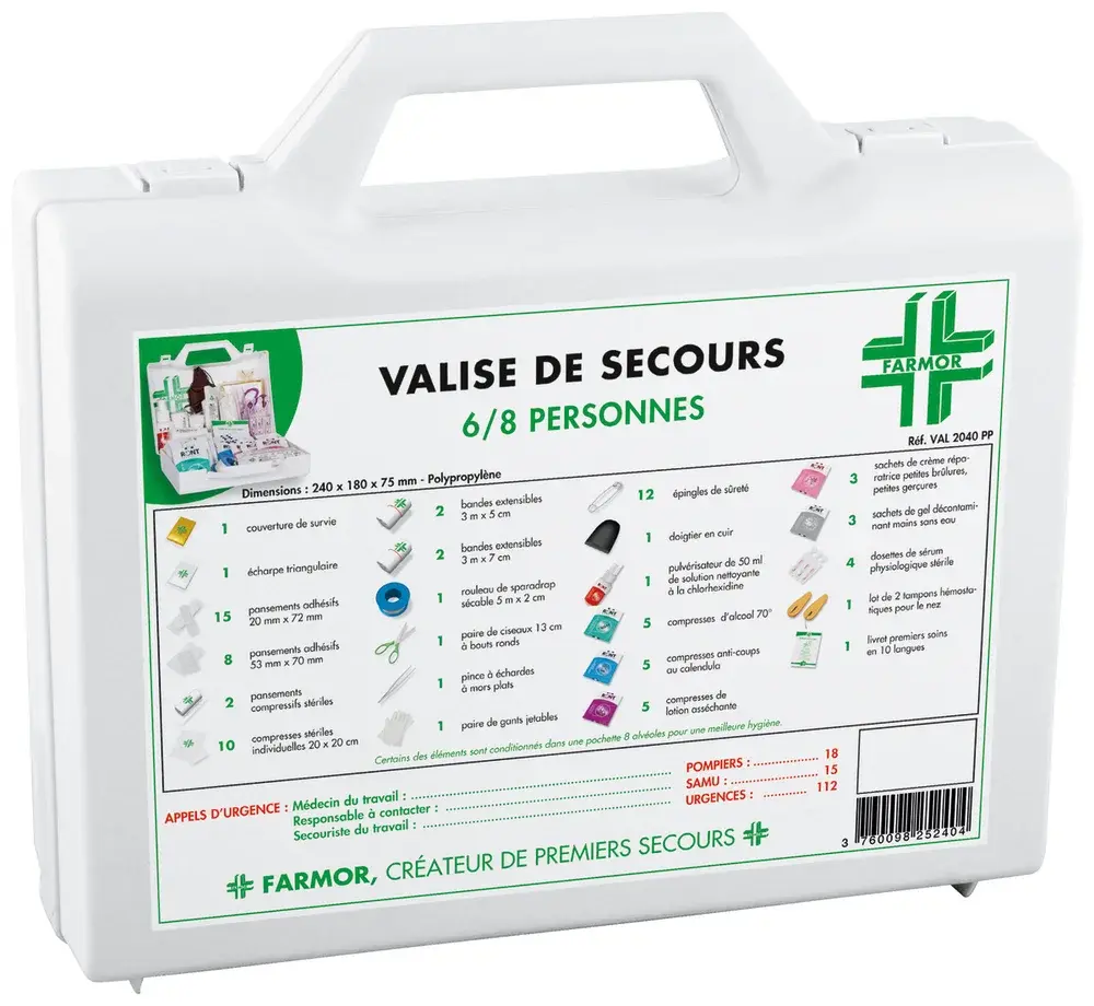 Valise de secours 6/8 personnes