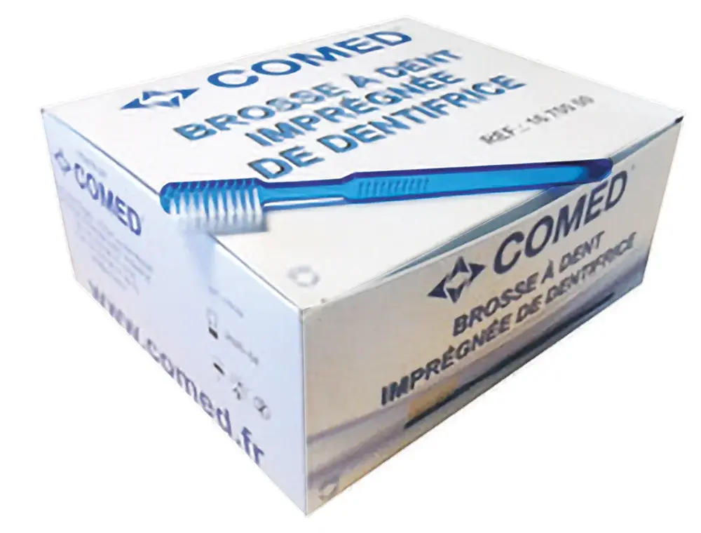 Brosse à dents imprégnée de dentifrice