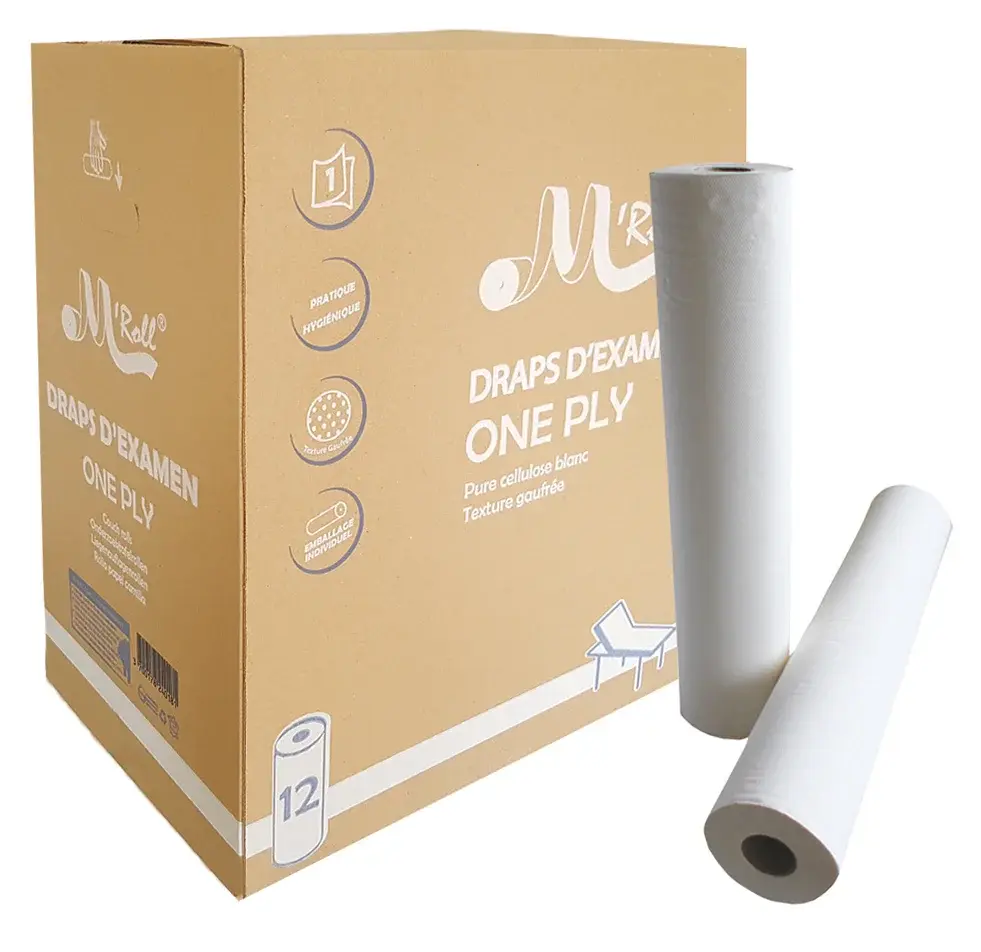 Draps d'examen gaufrés 1 pli
