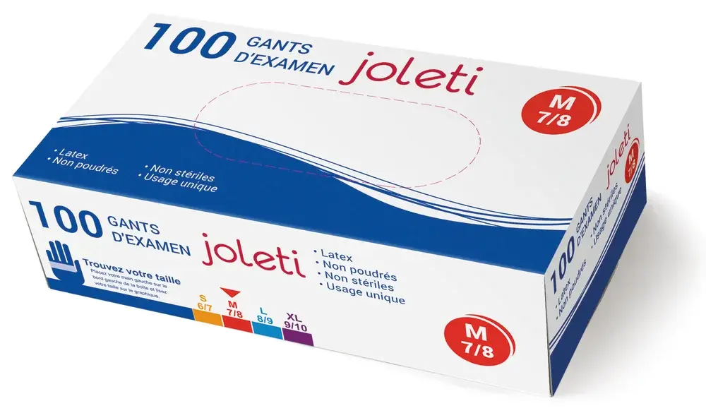 Gants d'examen en latex non poudrés