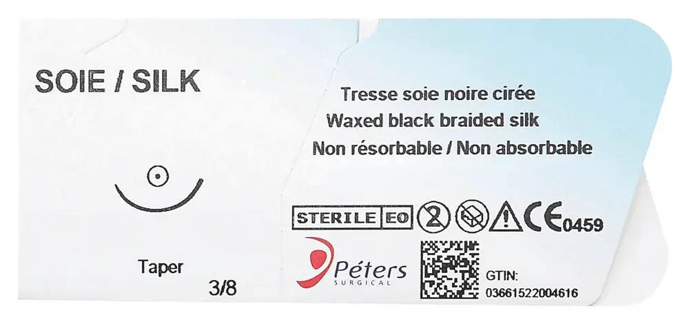 Suture soie noire