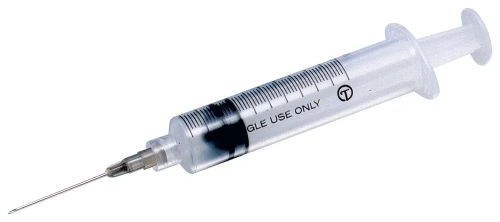 Seringue 3 pièces avec aiguille