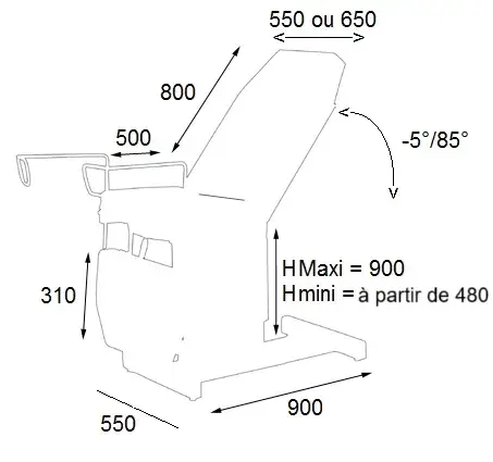 Fauteuil de gynécologie 3 plans Gina