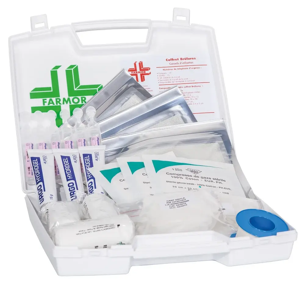 Valise de secours brûlures