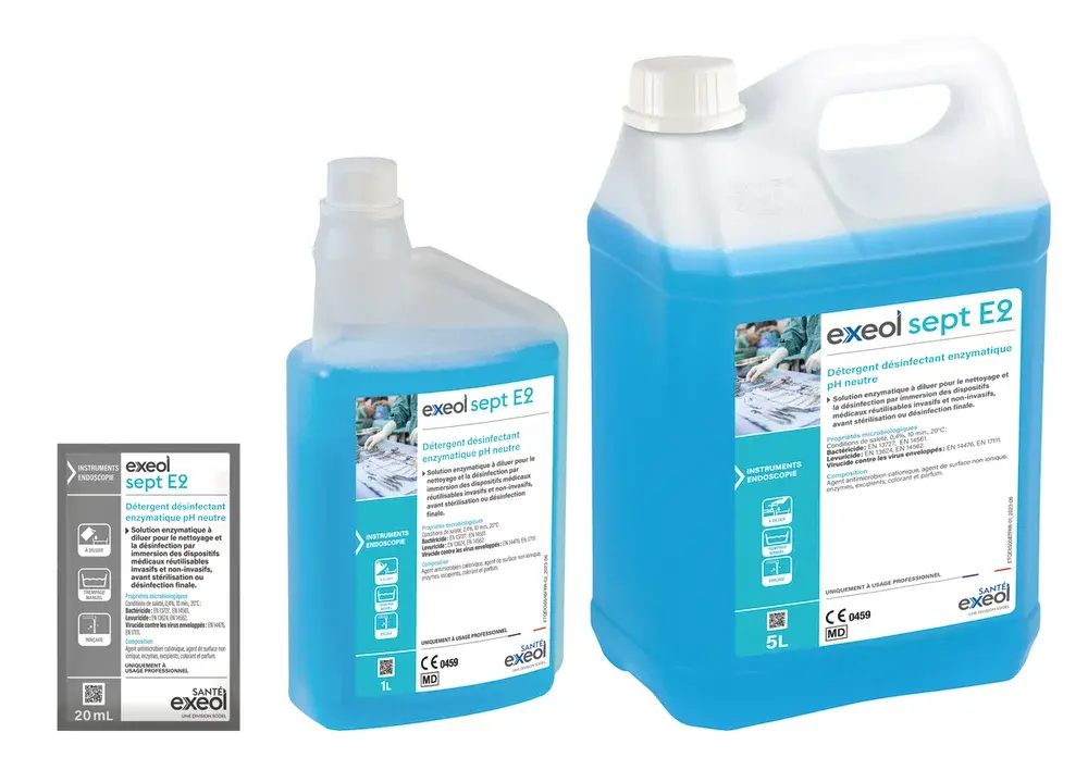 Détergent désinfectant enzymatique pH neutre Sept E2