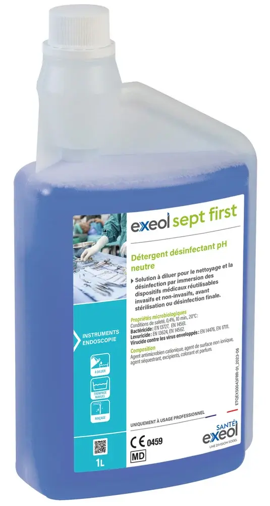 Détergent désinfectant pH neutre Sept First