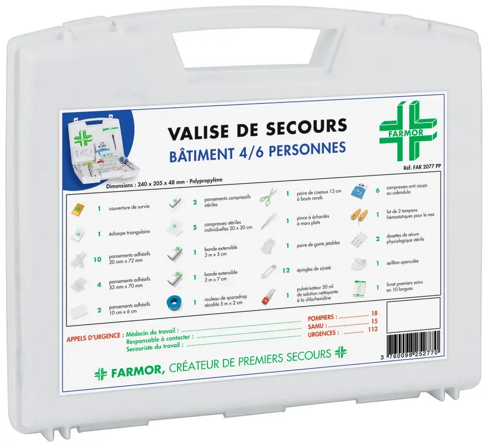 Valise de secours bâtiment 4/6 personnes