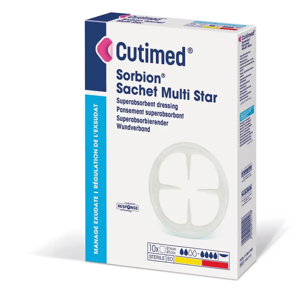 Pansement super absorbant Cutimed® Sorbion® sachet S et Multi Star