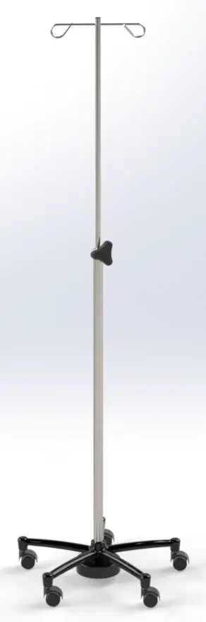 Pied porte-sérum 2 crochets