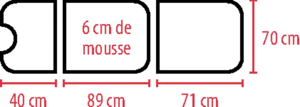 Divan d'examen 3 parties Ovalia 13® V2