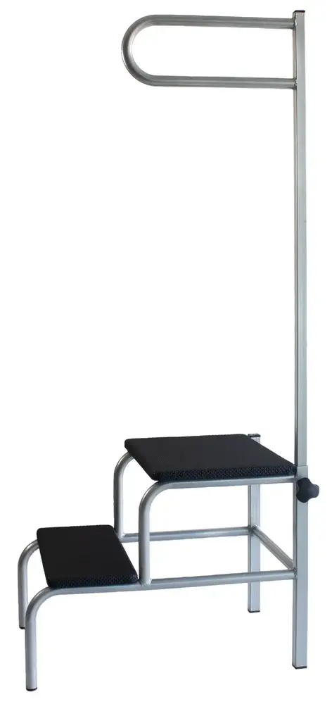Marchepied de phlébologie 2 marches avec barre d'appui