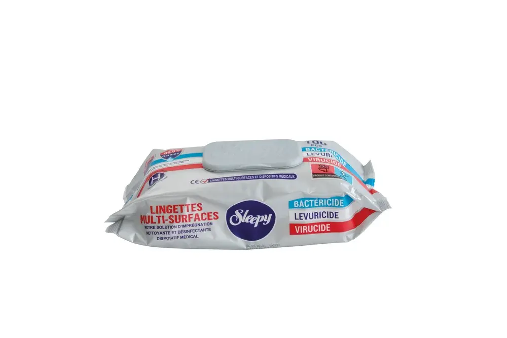 Lingettes nettoyantes désinfectantes multi-surfaces