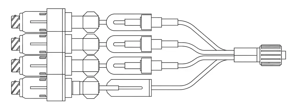 Prolongateur médical multivoies avec valve bidirectionnelle pour perfusion MaxPlus