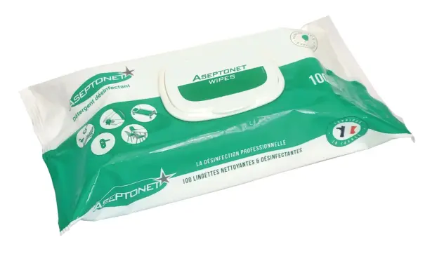 Produit Lingettes désinfectantes Aseptonet sans alcool Image