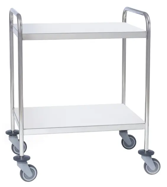 Produit Guéridon médical inox 2 plateaux bords tombés Image