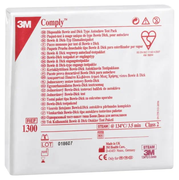 Produit Test de stérilisation pour autoclave Bowie & Dick 3M Comply Image