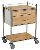 Vignette - Guéridon médical inox couleur 2 plateaux