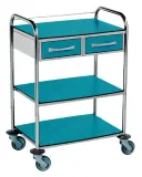 Vignette - Guéridon médical inox couleur 3 plateaux